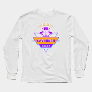 Savannah's Beach Georgia 80's Long Sleeve T-Shirt